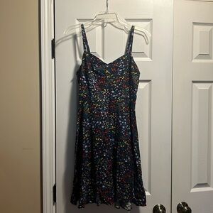 Sweetheart Neckline Sundress with Floral Pattern